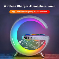 2023 New Intelligent G Shaped LED Lamp Bluetooth Speake Wireless Charger Atmosphere Lamp App Control For Bedroom Home Decor - GrandNonStop