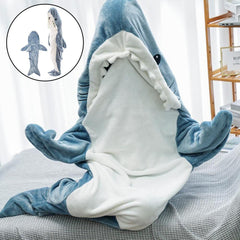 Cartoon Shark Sleeping Bag Pajamas Office Nap Shark Blanket Karakal High Quality Fabric Mermaid Shawl Blanket For Children - GrandNonStop
