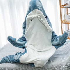 Cartoon Shark Sleeping Bag Pajamas Office Nap Shark Blanket Karakal High Quality Fabric Mermaid Shawl Blanket For Children - GrandNonStop
