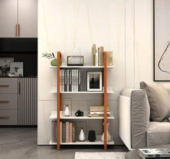 Elegant Solid Wood Bookshelf - Versatile Four-Layer Open Shelf for Books and Plants - GrandNonStop
