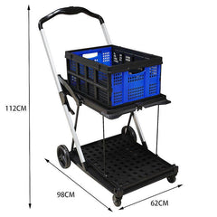 Multi-purpose Folding Double-decker Cart | Portable Storage - GrandNonStop