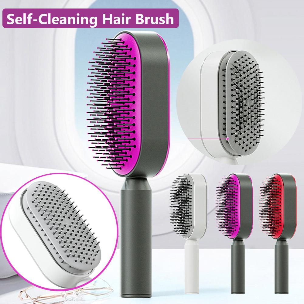 Self Cleaning Hair Brush For Women One-key Cleaning Hair Loss Airbag Massage Scalp Comb Anti-Static Hairbrush - Grand non stop