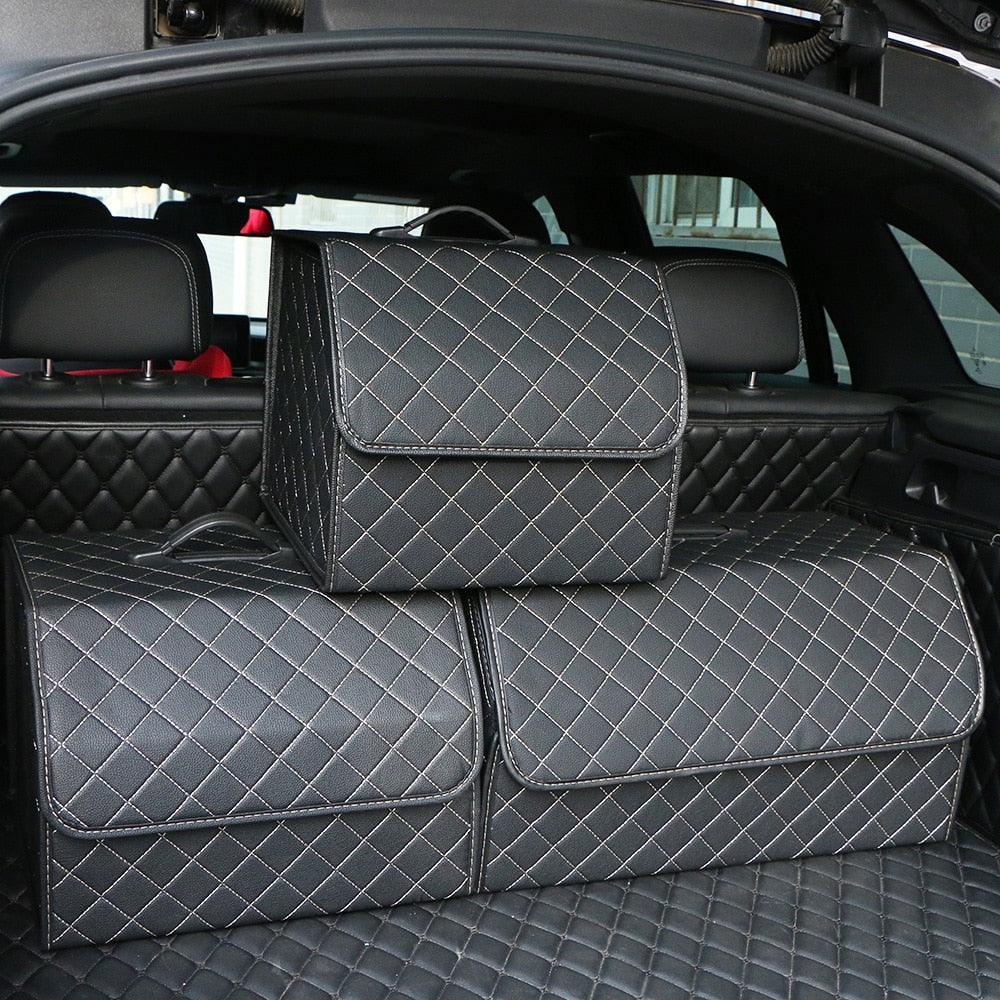 Car Trunk Organizer Box Large Capacity Auto Multiuse Tools Storage Bag Stowing Tidying Leather Folding For Emergency Storage Box - GrandNonStop