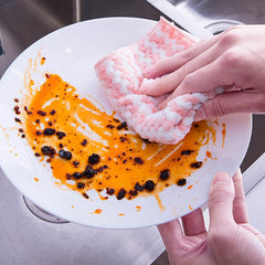 Efficient Kitchen Cleaning: Coral Velvet Absorbent Rag & Non-stick Oil Dish Towel - GrandNonStop