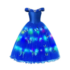 Evening Party Girls LED Lights Frozen Elsa Anna Princess Ariel Dress Coslplay Encanto Mirabel Halloween Luminous Prom Gowns - GrandNonStop