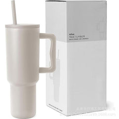 New Popular 40oz Handle Car Cup: 304 Stainless Steel Large Capacity Cold Cup with Straw Handle - GrandNonStop