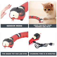 Smart Sensing Snake Interactive Cat Toys Automatic Toys For Cats USB Charging Accessories Kitten Toys for Pet Dogs Game Play Toy - GrandNonStop