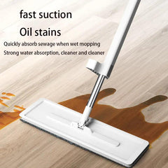 Squeeze Mop Magic Flat Hands Free Washing Lazy Mops for House Floor Cleaning Household Cleaning Tools with Replaced Pads - GrandNonStop