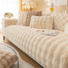 Thicken Rabbit Plush Sofa Cover Universal Non-slip Sofa Mat Winter Warm Soft Sofa Towel Couch Cushion for Living Room Home Decor - GrandNonStop