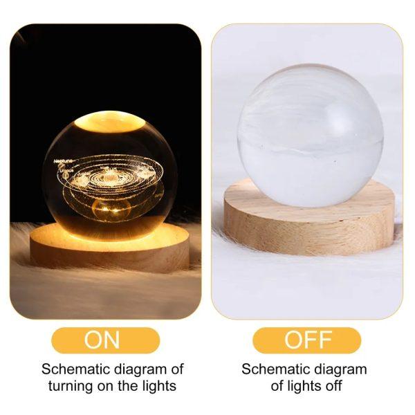 Crystal Ball 3D Night Light – LED Lamp for Home